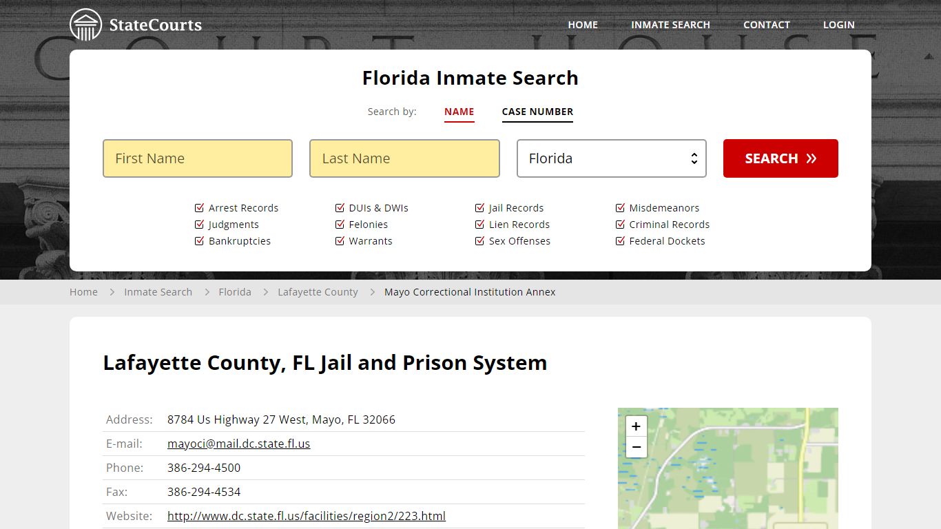 Mayo Correctional Institution Annex Inmate Records Search, Florida ...